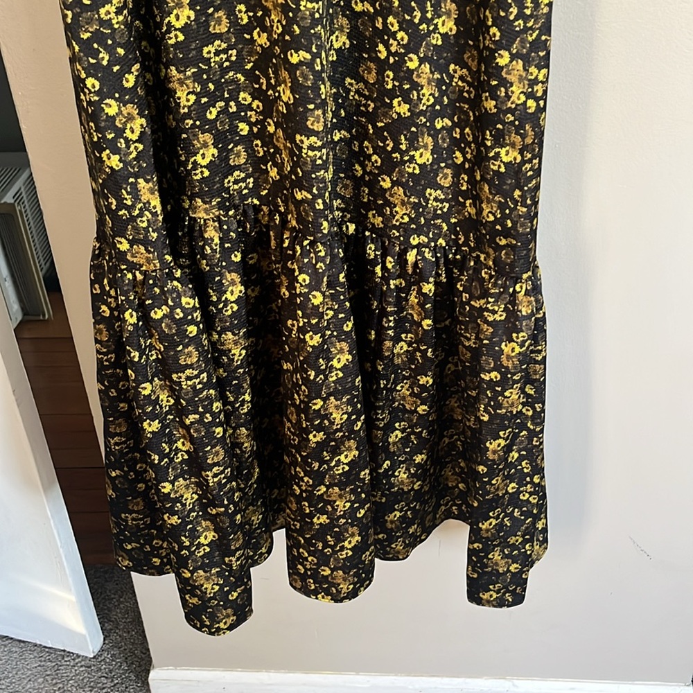 Never worn tags on Michael Kors black and yellow floral midi dress - Picture 3 of 3